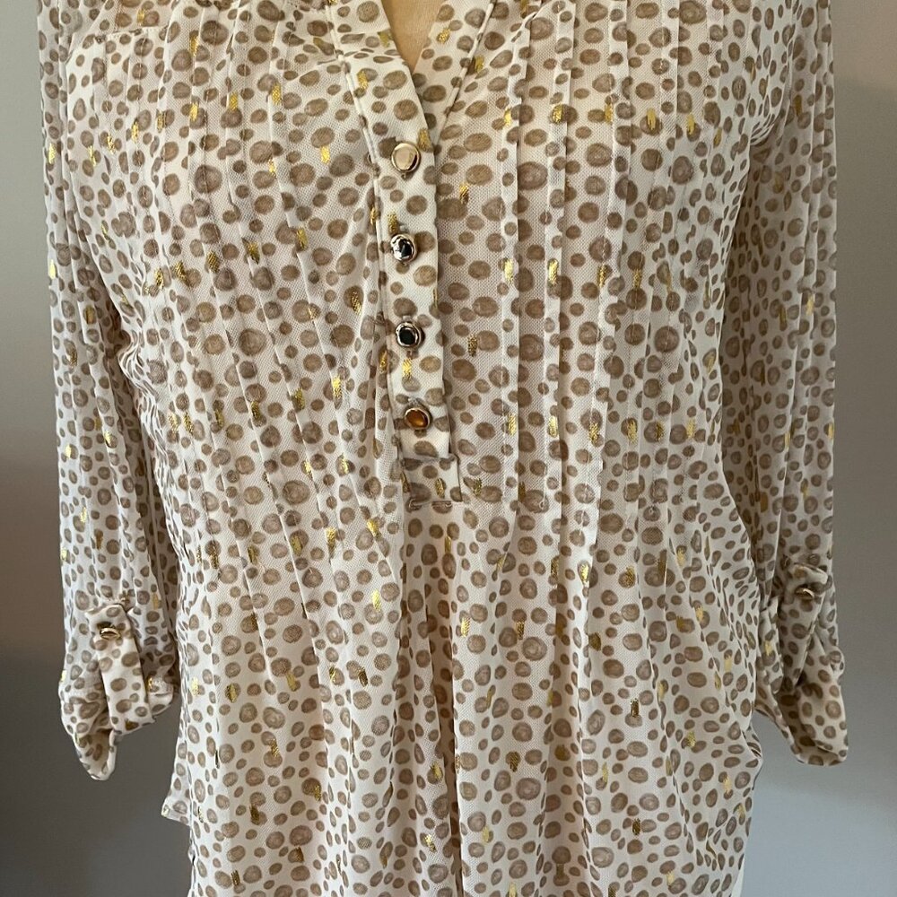 Gold pok a dot blouse